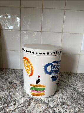 Kate Spade Canister with Colorful Food Illustrations